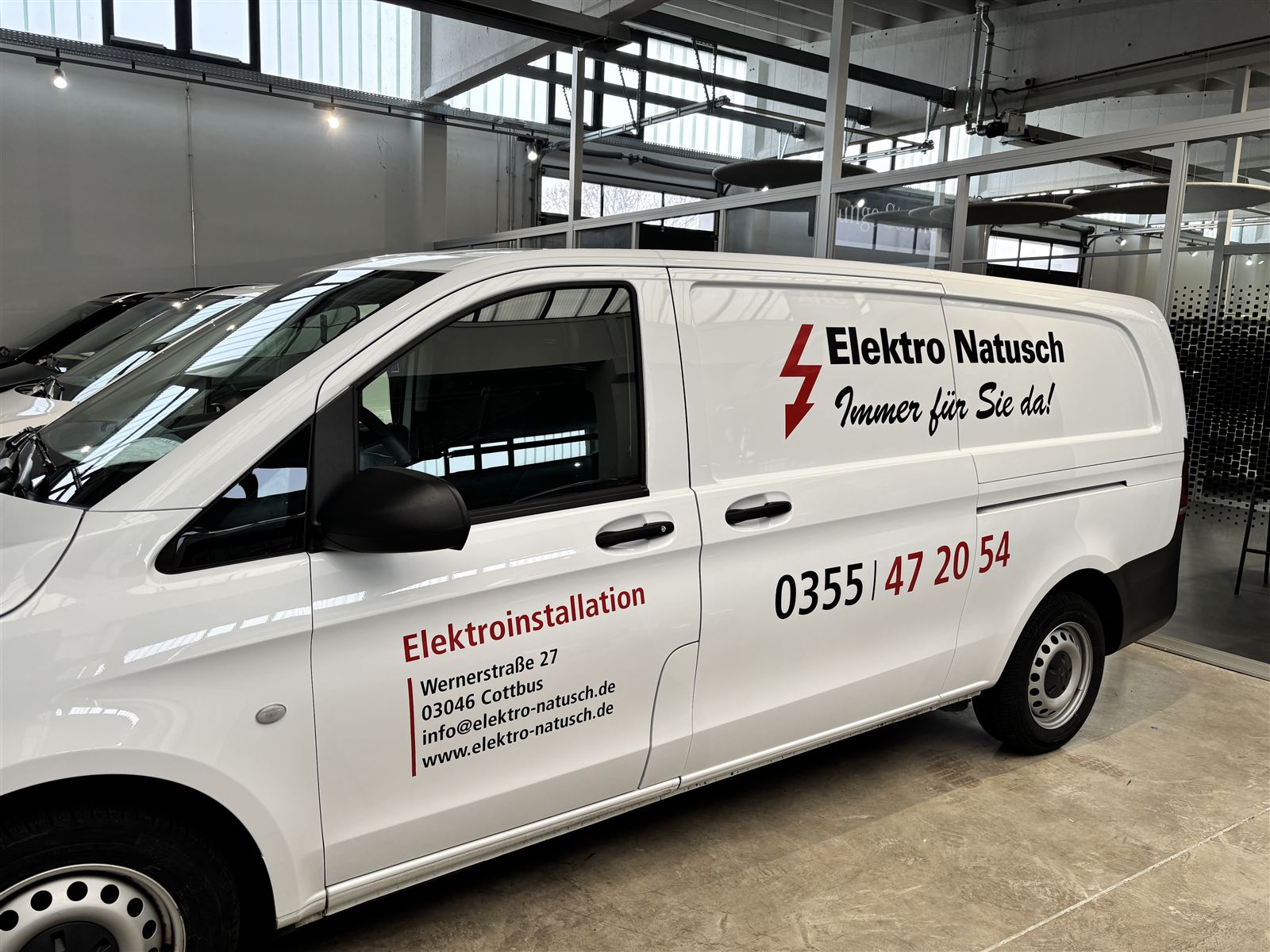 Elektro Natusch – Transporterbeschriftung