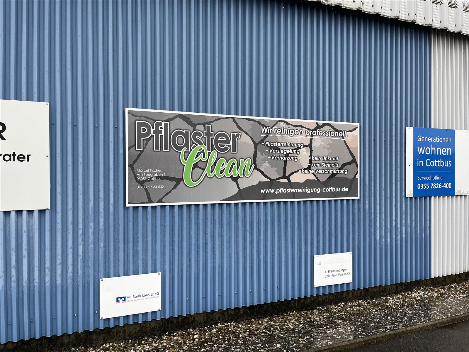 Pflaster Clean Cottbus – Digitaldruck-Schild